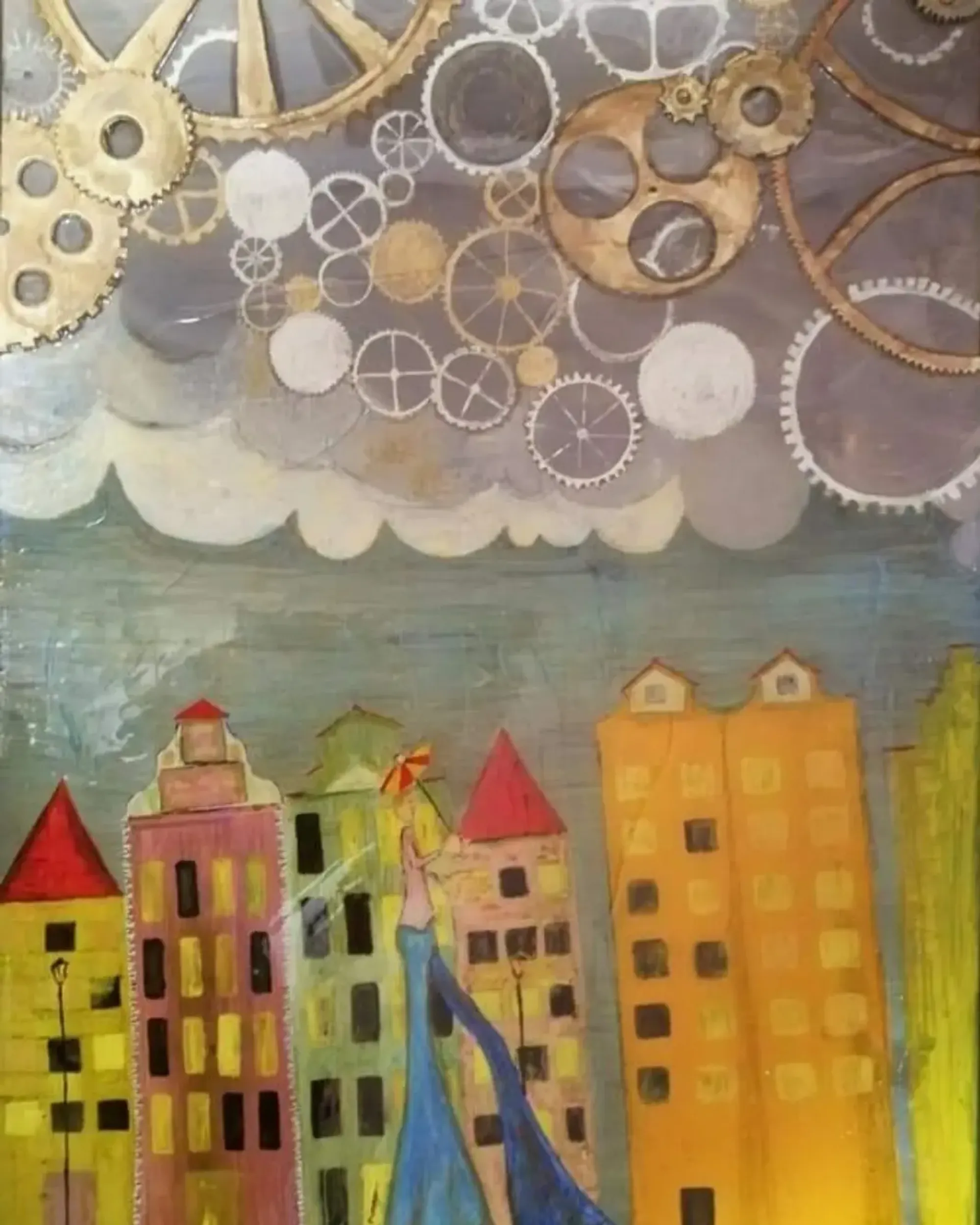 Ostalgie part I, mixed media painting by Federico Carminati, 2024